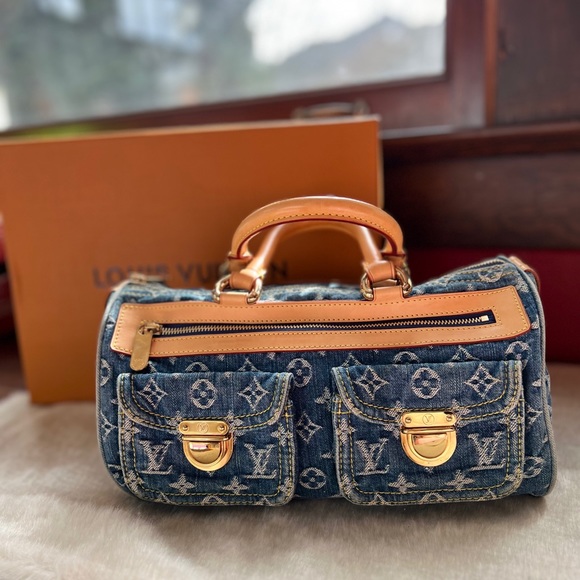 ❤️ 100% Authentic Louis Vuitton Denim Neo Speedy - Picture 1 of 16